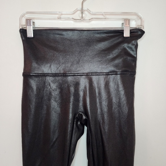 Spanx Faux Leather Leggings Large Compression - Picture 8 of 13